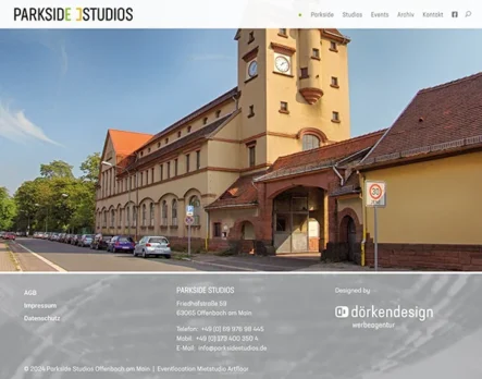 webdesign der gebäude website für eventlocation