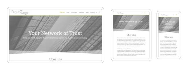 responsives webdesign für desktop, tablet und smartphone mit suchmaschinenoptimierten texten und bildern, projekt für it management unternehmen