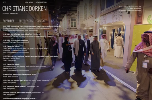 webdesign des saudi-arabien showcase für kulturmanagement unternehmen