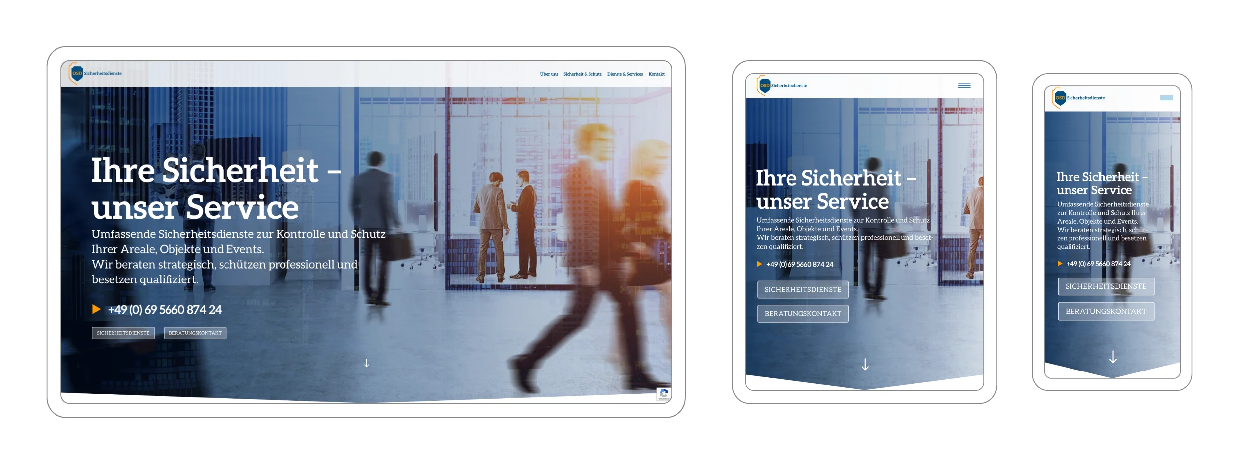 Webdesign und SEO für Sicherheitsdienst Unternehmen | Onepager für kurze Wege zum Schutzservice