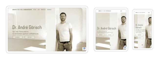 responsives webdesign für desktop, tablet und smartphone mit suchmaschinenoptimierten texten und bildern, projekt für texter, autoren und schriftsteller